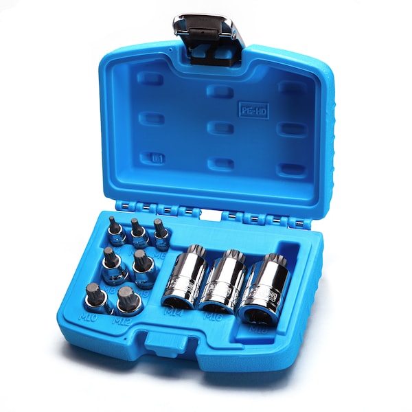 Stubby XZN Triple Square Bit Socket Set, 10 pcs